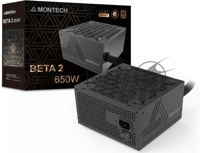 Блок питания Montech ATX 650W Beta 2 80+ bronze (20+4pin) APFC 120mm fan 4xSATA RTL