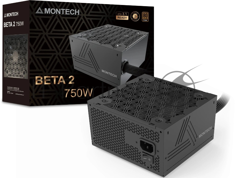 Блок питания Montech ATX 750W Beta 2 80+ bronze (20+4pin) APFC 120mm fan 4xSATA RTL