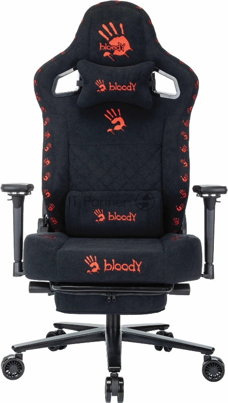 Кресло игровое A4Tech Bloody GC-670 черный искусственная замша с подголов. крестов. металл подст.для ног
