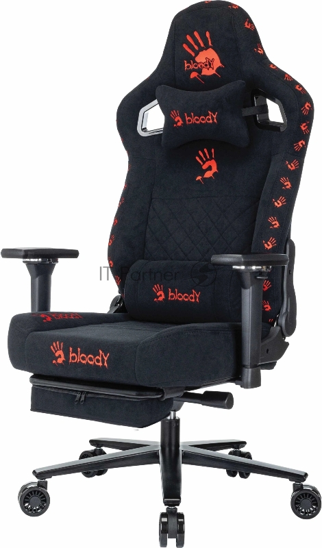 Кресло игровое A4Tech Bloody GC-670 черный искусственная замша с подголов. крестов. металл подст.для ног