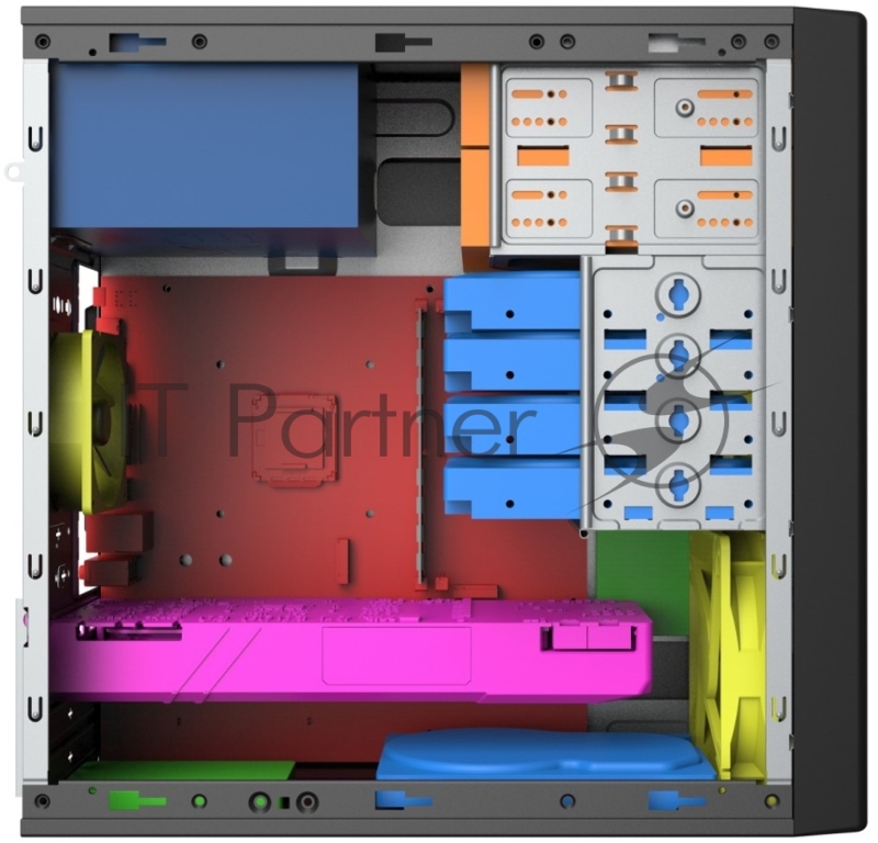 Корпус с блоком питания 600Вт Case Foxline FL-733R, mATX, 2x5.25EXT, 2x3.5EXT, 5x3.5INT, 2xUSB3.0, 2xUSB2.0, HDA, w/o FAN, w/600W ATX PSU, w/1.2m EU pwr cord