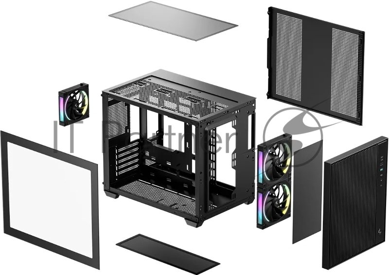 Компьютерный корпус Deepcool CG330 MESH 3F черный без БП mATX 6x120mm 4x140mm 2xUSB2.0 1xUSB3.0 audio bott PSU