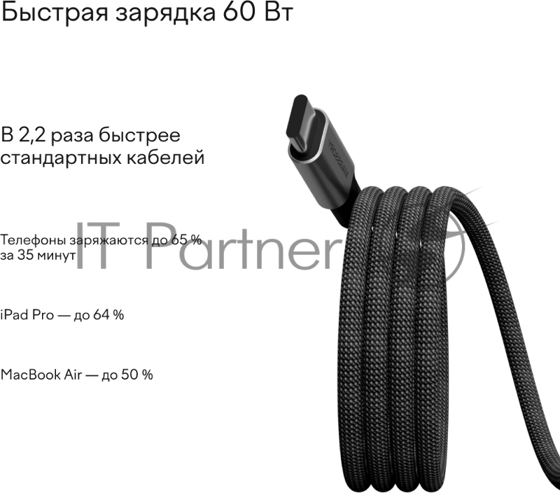 Кабель Magssory CBL001 USB Type-C (m)-USB Type-C (m) 1.2м черный коробка (упак.:1шт)