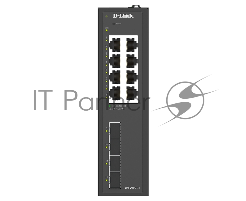 Коммутатор D-Link DIS-210G-12/A1A 8x1Гбит/с 4SFP управляемый