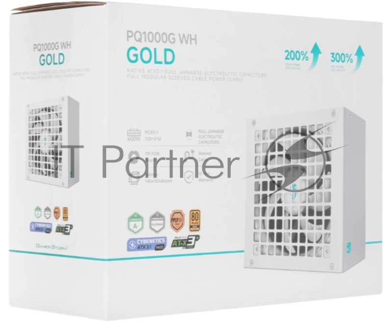 Блок питания Deepcool/GamerStorm PQ1000G WH, 1000Вт, 80+ Gold, 120мм, модульный, белый
