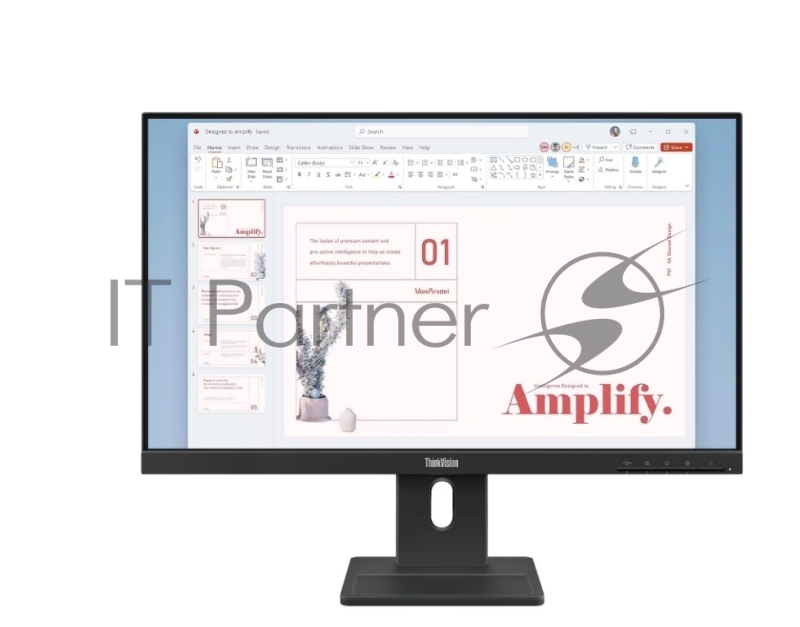 Монитор Lenovo 23,8 E24-40, 16:9, IPS, FHD, 4ms, 250cd, 100Hz, VGA, HDMI, DP, SPK, HAS