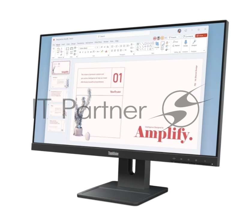 Монитор Lenovo 23,8 E24-40, 16:9, IPS, FHD, 4ms, 250cd, 100Hz, VGA, HDMI, DP, SPK, HAS