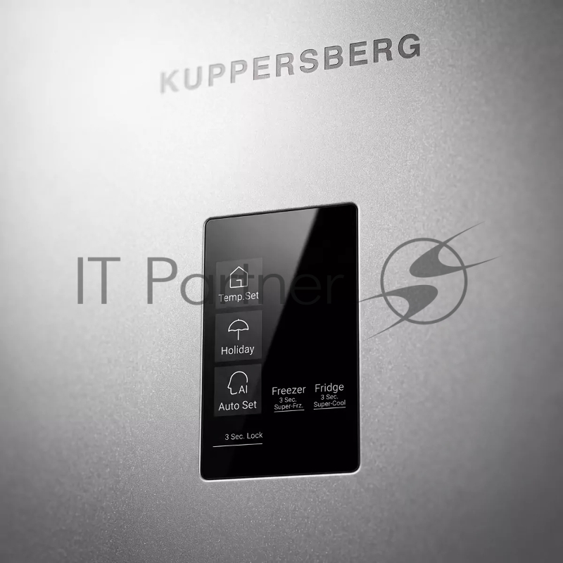 Отдельностоящий Холодильник Kuppersberg RFCN 2017 X, High-Tech, ВхШхГ 199х59.5х63 см, объем 370 (264+106) л, Total No Frost, инверторный компрессор, LED дисплей, LED освещение, супер охлаждение, супер заморозка, режим Отпуск, электронное управление,