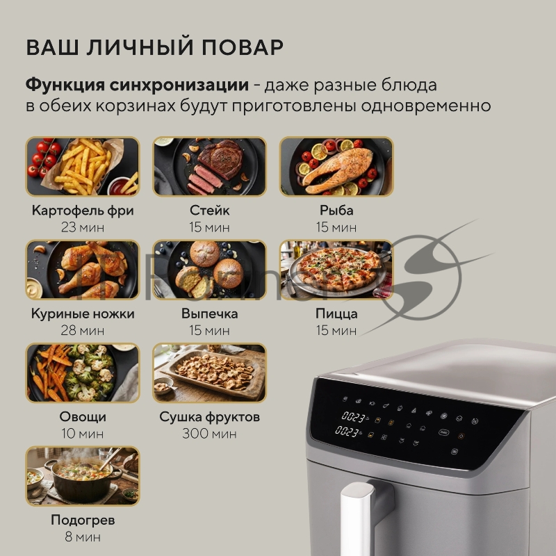 Аэрогриль Hyundai HYF-9900 12л 2800Вт серый