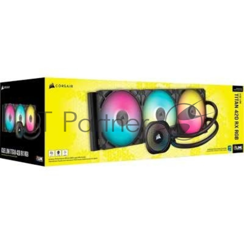 Система жидкостного охлаждения/ Water Cooling System Corsair iCUE LINK TITAN 420 RX RGB (420mm, Black, RGB/ Fans: 3x140mm, 94.7CFM, 36dBA, 1700RPM/ S: 1851, 1700, AM5, AM4)