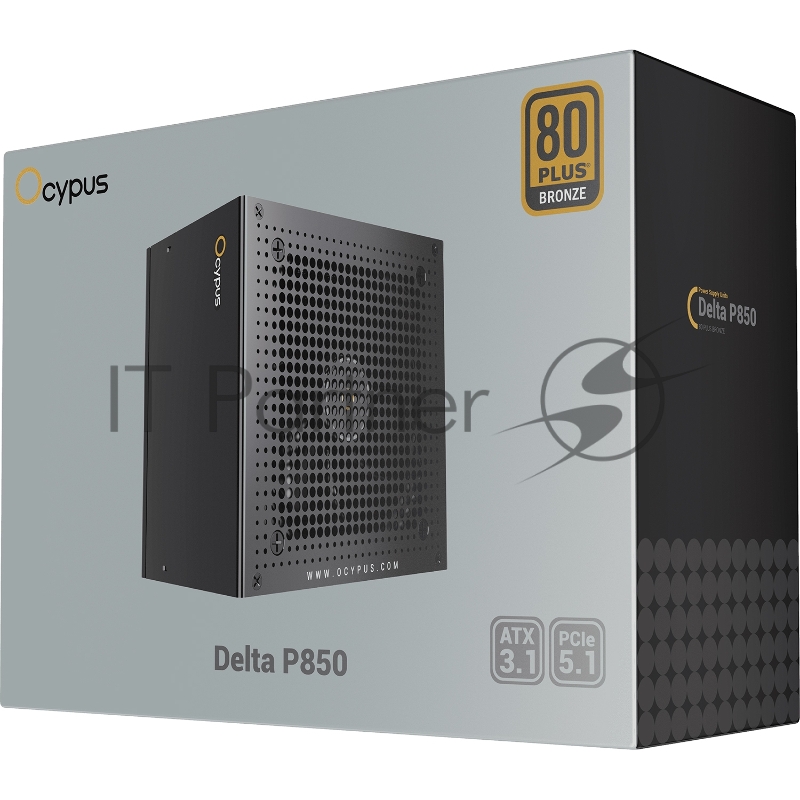 Блок питания Ocypus Delta P850, 850Вт, 80+ Bronze, 120мм, немодульный, черный