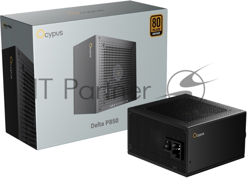 Блок питания Ocypus Delta P850, 850Вт, 80+ Bronze, 120мм, немодульный, черный
