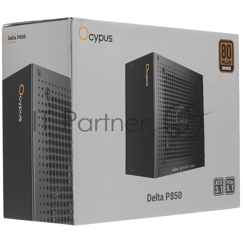 Блок питания Ocypus Delta P850, 850Вт, 80+ Bronze, 120мм, немодульный, черный