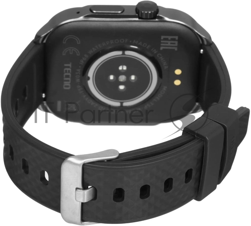 Умные часы Tecno Watch 3 Active, 2.04 IPS, Bluetooth 5.3, USB Type-C, IP68, черный