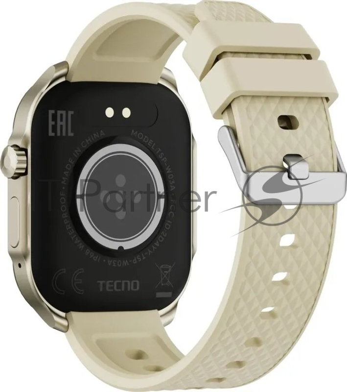 Умные часы Tecno Watch 3 Active, 2.04 IPS, Bluetooth 5.3, USB Type-C, IP68, золотистый