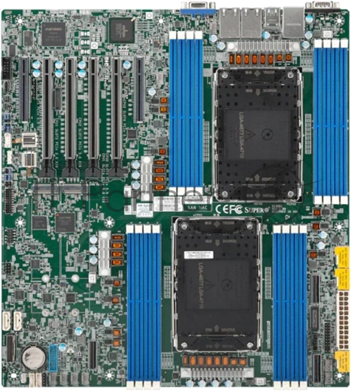Материнская плата Supermicro X14DBI, E-ATX, 2x LGA-4710 (Intel Xeon 6700/6500 with P-cores/6700 with E-cores), 16x DDR5 ECC RDIMM 6400MT/s, 4x PCIe 5.0 x16, 2x PCIe 5.0 x8, 3x PCIe 5.0 x8 via MCIO, 2x M.2 PCIe 5.0 x4 slots (M-key 2280/22110), 10x SAT
