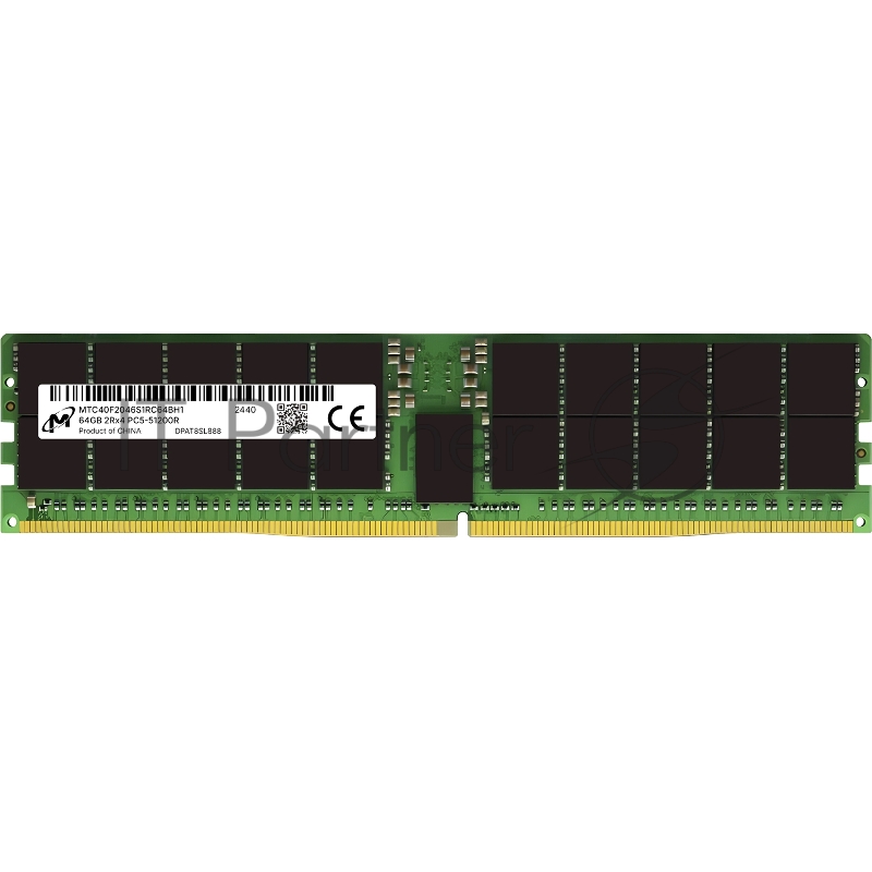 Оперативная память Micron 64GB DDR5 6400 MT/s CL52 2Rx4 ECC Registered DIMM 288pin pulled