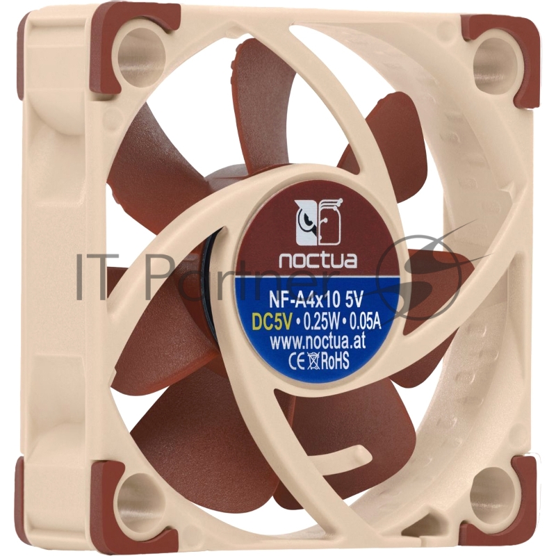 Кулер для корпуса Case Cooler Noctua NF-A4x10 5V (40x40x10mm, 3-pin, 4.82CFM, 17.9dBA, 4500RPM, Beige/Brown)