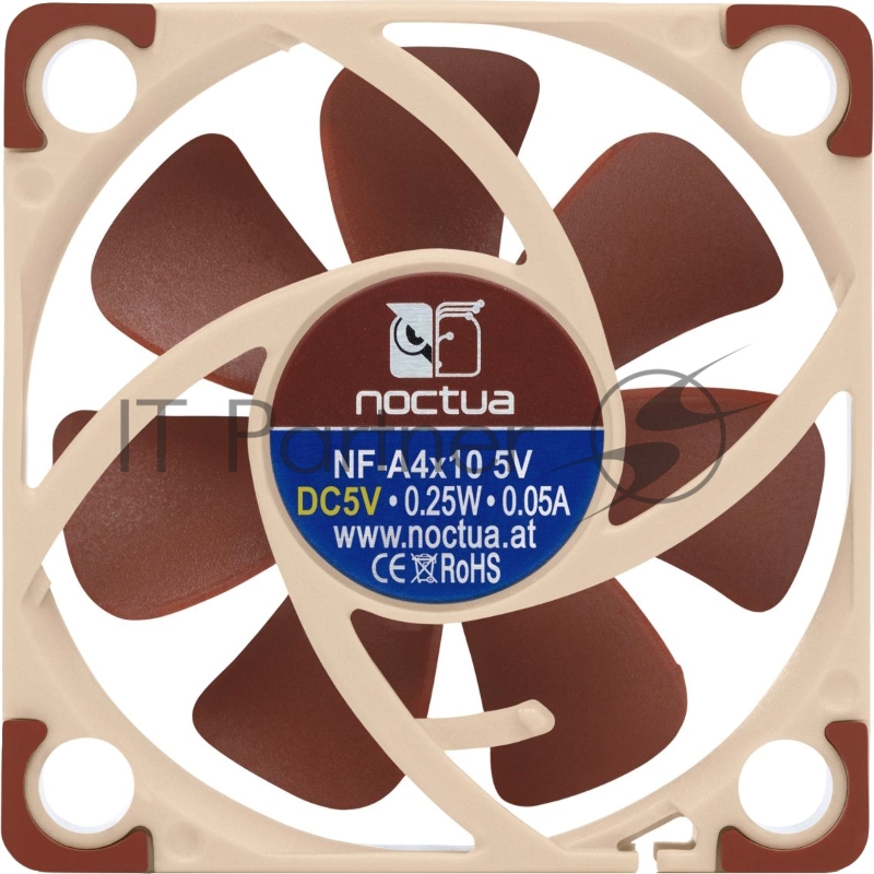 Кулер для корпуса Case Cooler Noctua NF-A4x10 5V (40x40x10mm, 3-pin, 4.82CFM, 17.9dBA, 4500RPM, Beige/Brown)