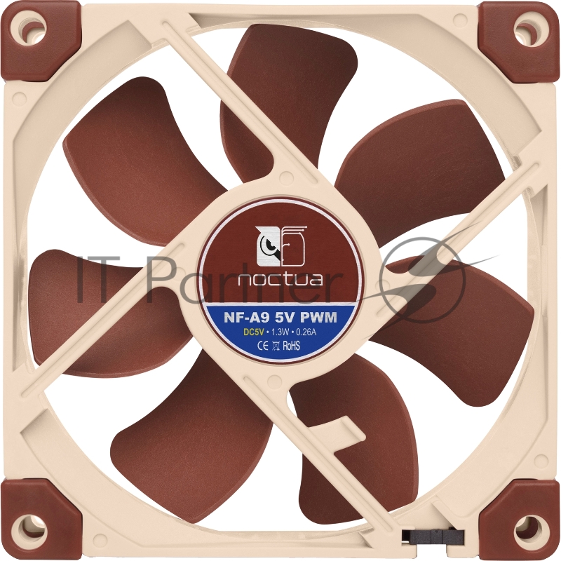 Кулер для корпуса Case Cooler Noctua NF-A9 5V PWM (92x92x25mm, 4-pin PWM, 46.44CFM, 22.8dBA, 2000RPM, Beige/Brown)