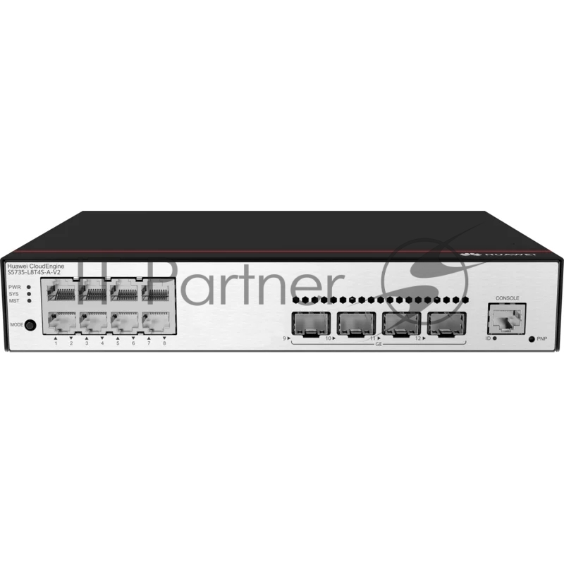Коммутатор Huawei S5735-L8P4S-A-V2 (8*10/100/1000BASE-T ports, 4*GE SFP ports, PoE+, AC power), L-MLIC-S57L
