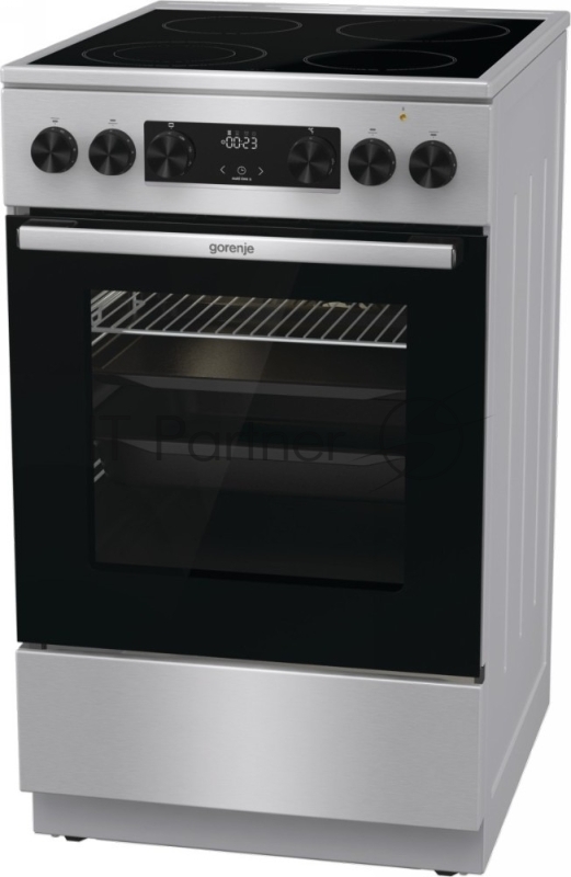 Плита электрическая Gorenje GEC5C40XC нержавеющая сталь, конфорок 4 шт, духовка 70 л, 50 см x 85 см x 59.4 см