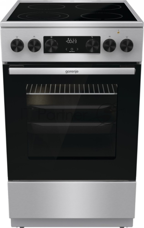 Плита электрическая Gorenje GEC5C40XC нержавеющая сталь, конфорок 4 шт, духовка 70 л, 50 см x 85 см x 59.4 см