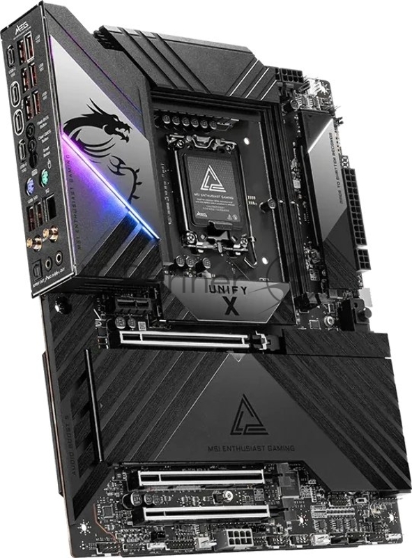Материнская плата MSI MEG Z890 UNIFY-X Z890, LGA1851, 2*DDR5, 3*PCIEx16, 1*PCIEx1, 6*M.2, 2*TypeC, 8*USB3.2Gen2, 4*USB3.2Gen1, 8*USB2.0, 6*SATA3.0, 5G, 2*Type-C(DP), ATX, RTL