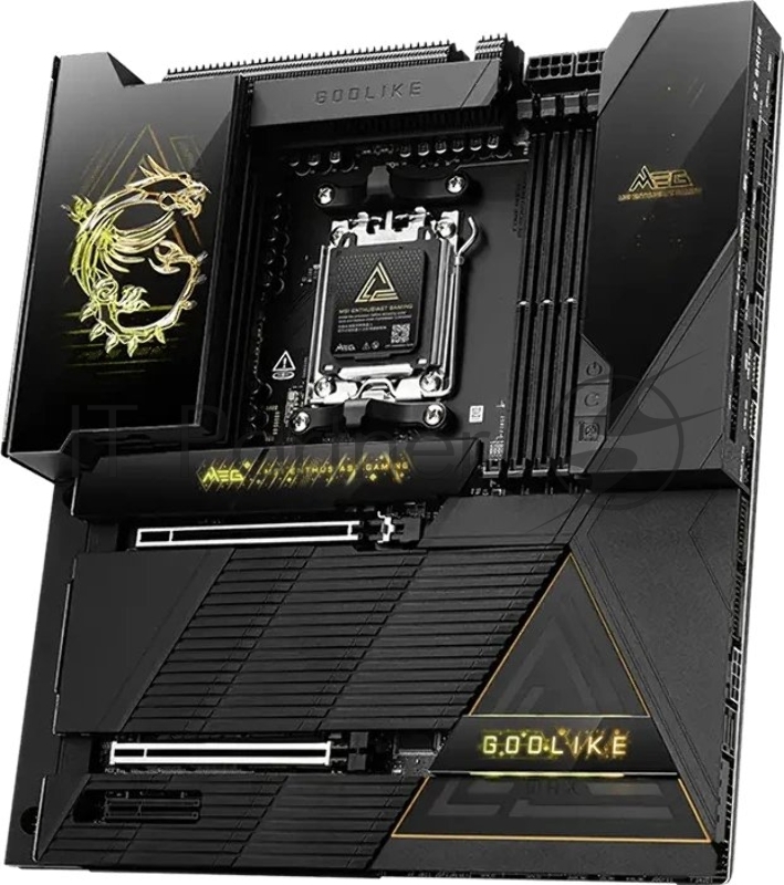Материнская плата MSI MEG X870E GODLIKE MAX X870E, AM5, 4*DDR5, 2*PCIEx16, 1*PCIEx4, 5*M.2, 5*TypeC, 8*USB3.2Gen2, 4*USB3.2Gen1, 4*USB2.0, 4*SATA3.0, 10G, 5G, 2*TypeC(DP), Е-ATX, RTL
