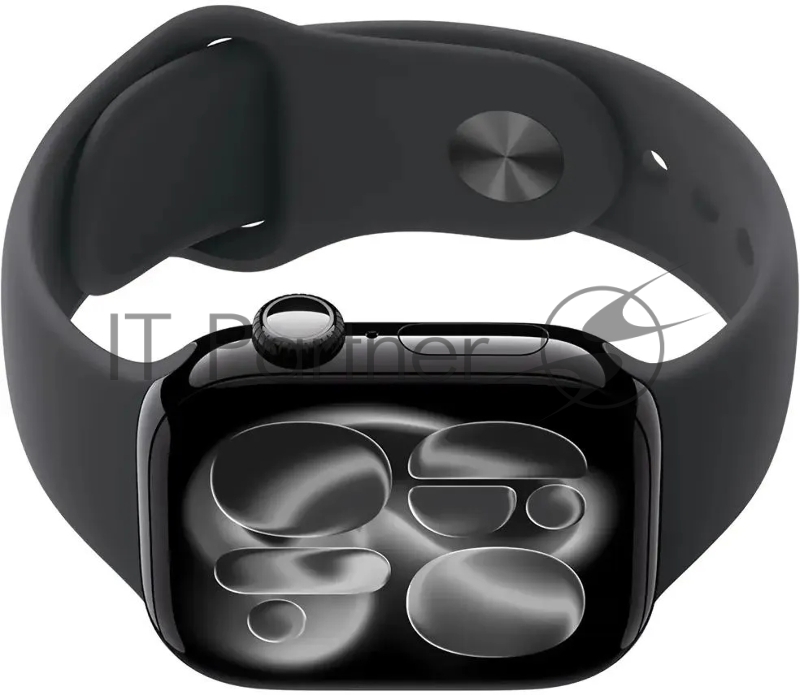 Смарт-часы Apple Watch Series 11 A3331 42мм OLED корп.черный Sport Band рем.черный разм.брасл.:140-190мм (MEQT4LW/A)