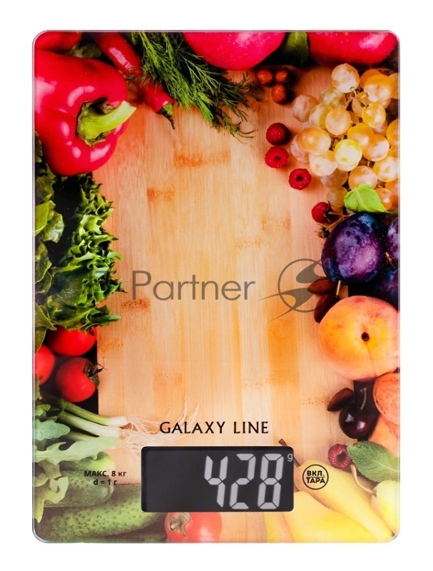 Промо_Весы кухонные Galaxy Line GL 2817, стекло, элемент питания типа CR2032(в комплекте)