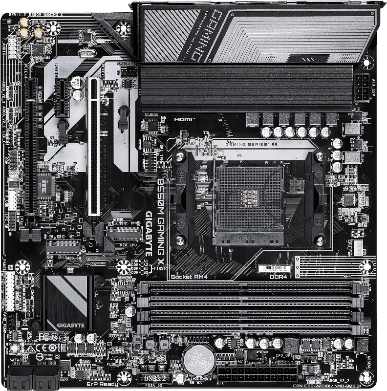 Материнская плата Gigabyte B550M GAMING X Soc-AM4 AMD B550 4xDDR4 mATX AC`97 8ch(7.1) GbLAN RAID+HDMI+DP