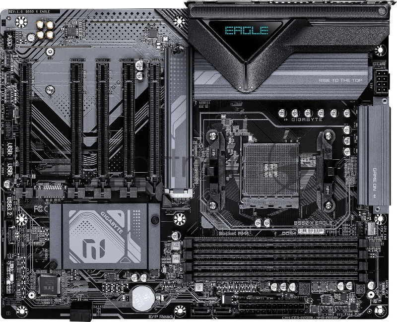 Материнская плата Gigabyte B550 X EAGLE Soc-AM4 AMD B550 4xDDR4 ATX AC`97 8ch(7.1) 2.5Gg RAID+HDMI