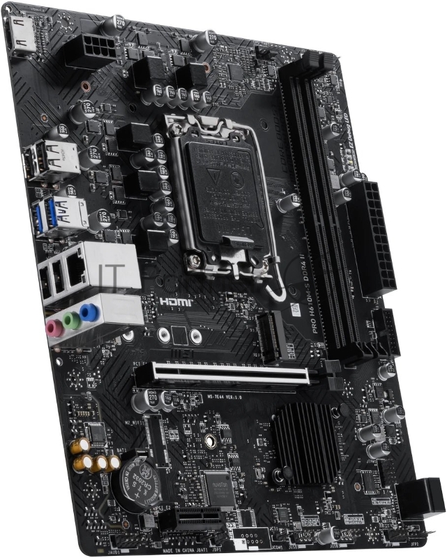 Материнская плата MSI PRO H610M-S DDR4 II, LGA1700, Intel H610, 2xDDR4, 2xSATA, 1xM.2 PCIe 3.0, 1xPCIe 4.0 x16, 1xPCIe 3.0 x1, 1xHDMI, 1x 1Gb LAN, 2xUSB 3.2 Gen1, 4xUSB 2.0, 3x3.5 мм, 7.1, microATX