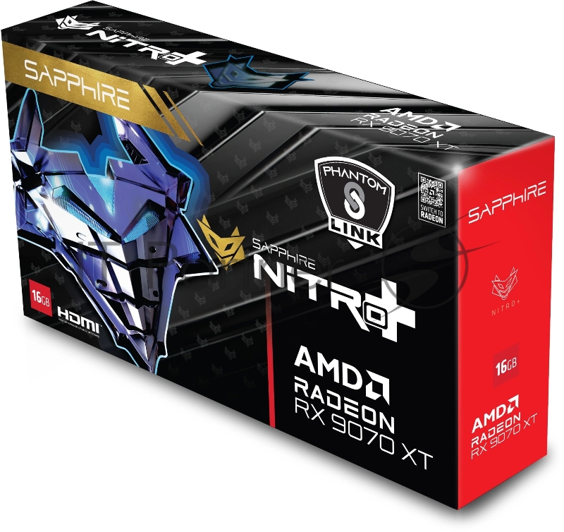 Видеокарта Sapphire PCI-E 5.0 11348-08-20G NITRO+AMD RADEON RX 9070 XT GAMING OC 16GB PHANTOMLINK LITE AMD Radeon RX 9070XT 16Gb 256bit GDDR6 2520/20000 HDMIx2 DPx2 HDCP Ret