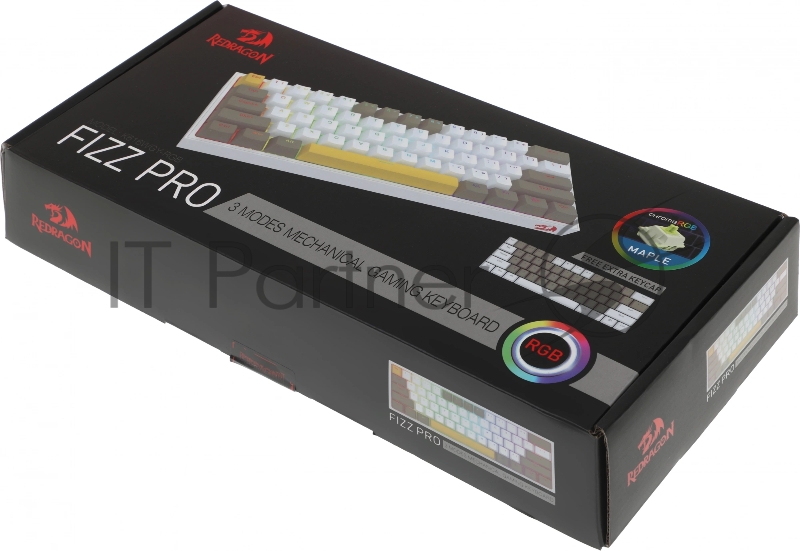 Клавиатура Redragon Fizz Pro механическая белый USB беспроводная BT/Radio for gamer для ноутбука LED (72598) кабель 1.8м