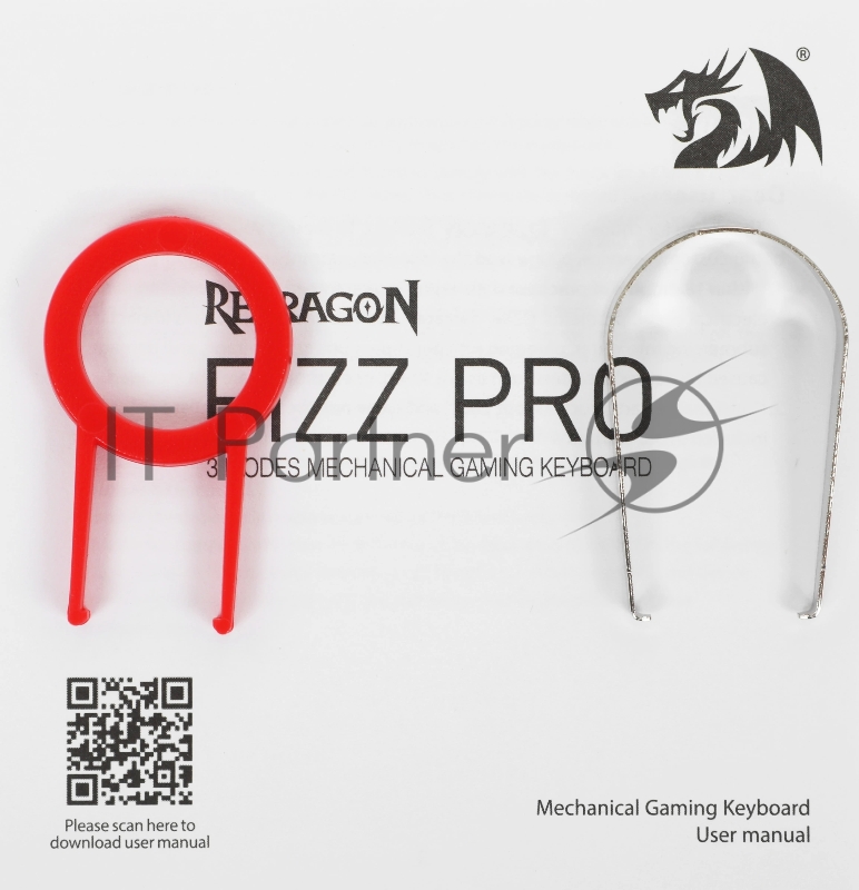 Клавиатура Redragon Fizz Pro механическая белый USB беспроводная BT/Radio for gamer для ноутбука LED (72598) кабель 1.8м