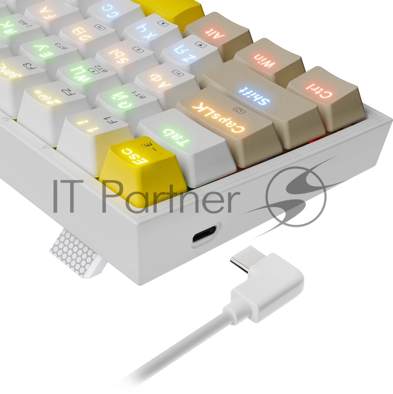 Клавиатура Redragon Fizz Pro механическая белый USB беспроводная BT/Radio for gamer для ноутбука LED (72598) кабель 1.8м