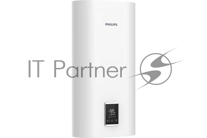 Водонагреватель электрический Philips AWH1622/51(80YC) белый, накопительный, 80 л, 2 кВт, настенный, вертикальный, плоский корпус, бак из нержавеющей стали, двухступенчатый сухой ТЭН DRY SHELL, сенсорное управление с LED-дисплеем