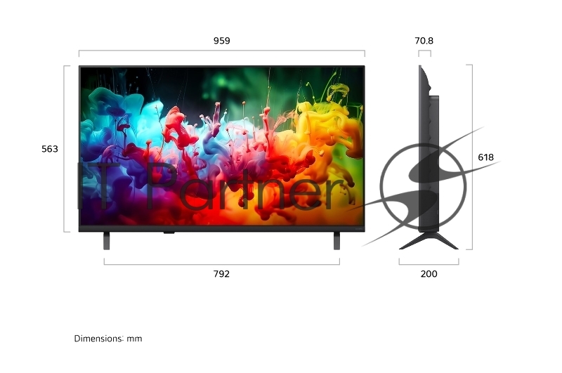 Телевизор LG 43 43QNED70B6C.ARUG черный QNED UHD 60Hz Smart TV webOS