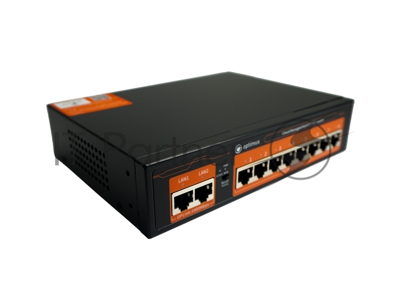 Коммутатор Optimus U1IC-8G/2G, 8×1 Гбит/с PoE+ + 2×1 Гбит/с Uplink, настраиваемый
