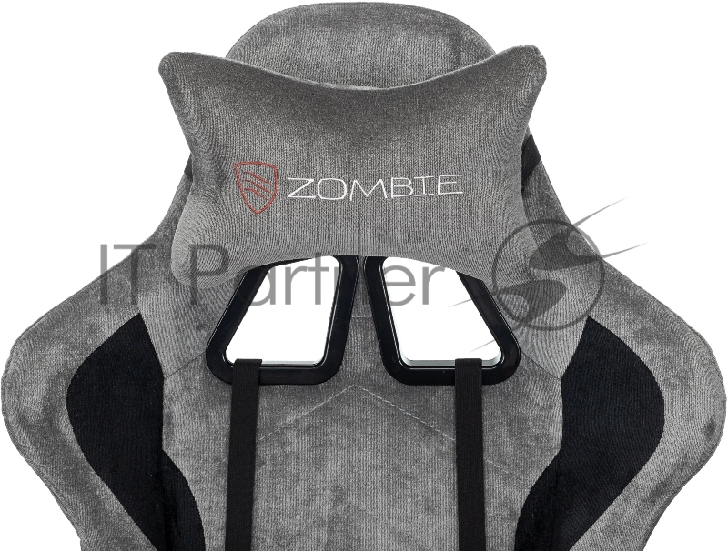 Кресло игровое Zombie Magnet серый/черный крестов. пластик