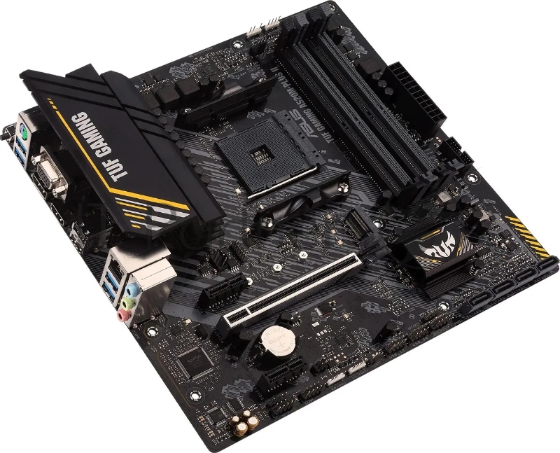Материнская плата ASUS TUF GAMING A520M-PLUS II, AM4, AMD A520, 4xDDR4, 4xSATA, 2xM.2, 1xPCIe 3.0 x16, DP, HDMI, D-Sub, 1x1Gb LAN, 3x3.5 мм, 7.1, microATX