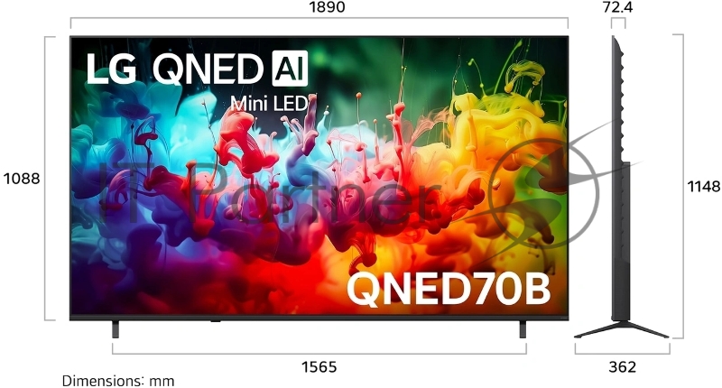 Телевизор LG 85 85QNED70B6A.ARUG черный QNED UHD 60Hz Smart TV webOS