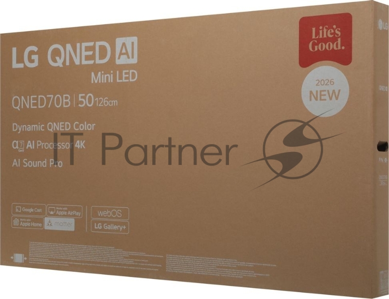 Телевизор LG 50 50QNED70B6C, черный, Mini-LED QNED, 3840x2160 4K Ultra HD, 60Hz, Smart TV WebOS