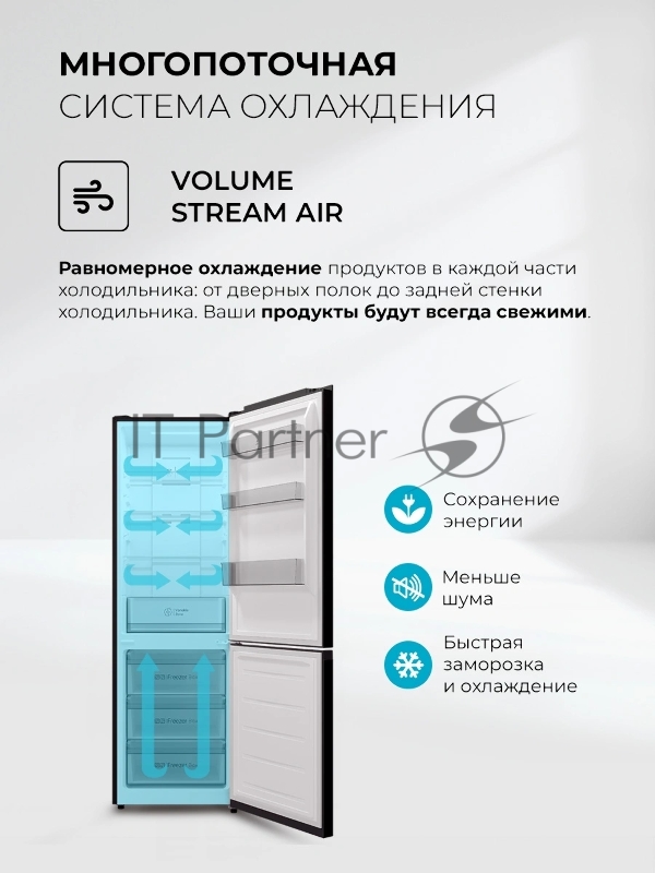 Холодильник Lex LKB350DRID 2-хкамерн. темно-серый глянц. инвертер