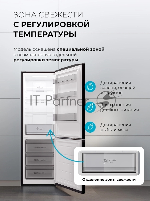 Холодильник Lex LKB350DRID 2-хкамерн. темно-серый глянц. инвертер