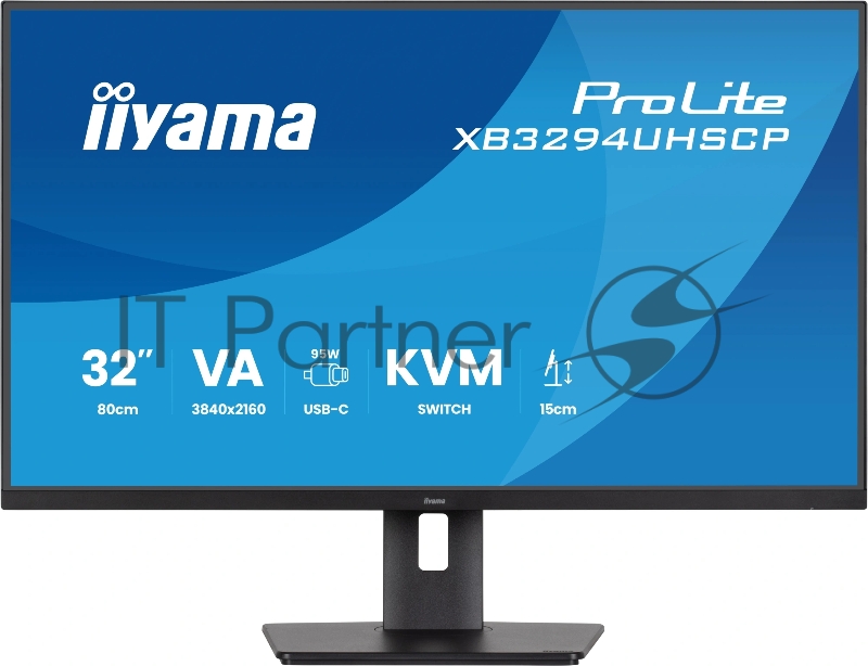 Монитор Iiyama 32 ProLite XB3294UHSCP-B1 черный VA LED 2ms 21:9 HDMI M/M матовая HAS 400cd 178гр/178гр 3440x2160 75Hz DP 4K USB 9.7кг