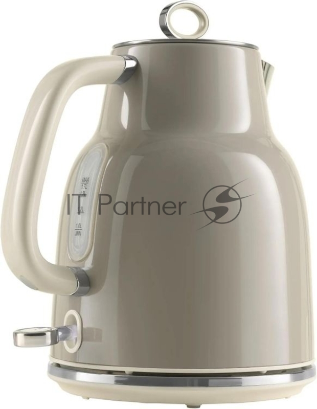 Чайник электрический Tesler KT-1760 серый, 1.7 л, 2200 Вт, скрытый нагревательный элемент
