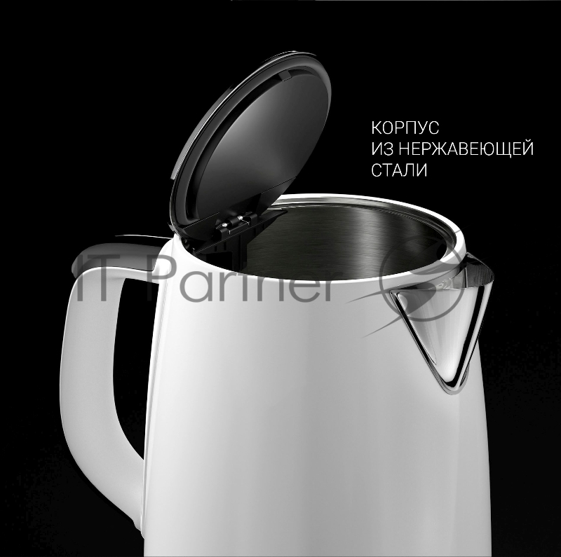Чайник электрический Polaris PWK 1755CAD WIFI IQ Home 1.7л. 2150Вт белый (корпус: нержавеющая сталь)
